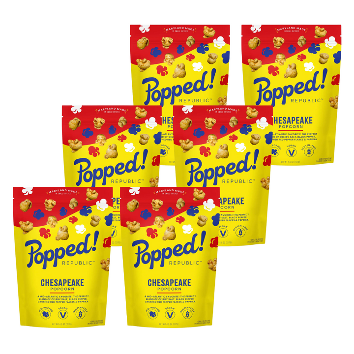Gourmet Popcorn, 6 Pack of Medium Stand Up Pouches