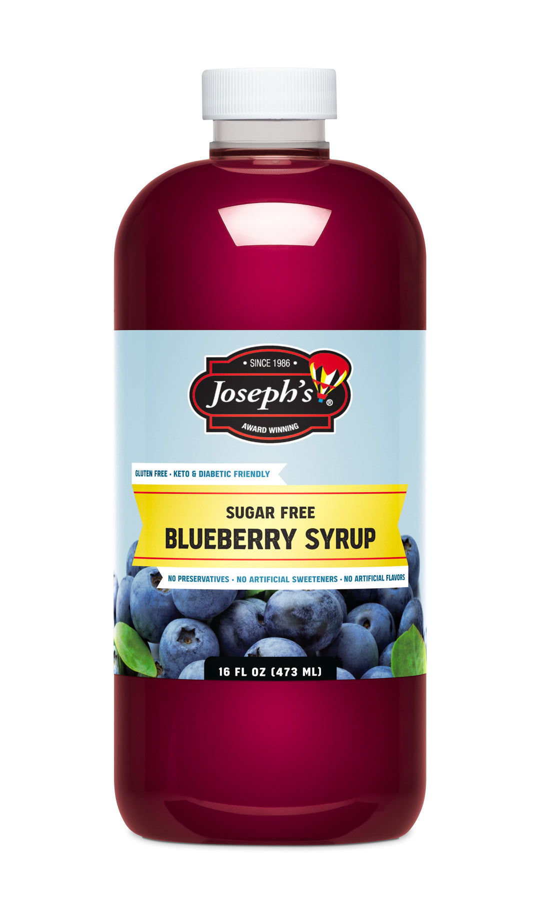 Joseph's Blueberry Syrup, 16 oz Plastic Bottle