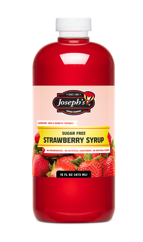 Joseph's Sugar Free Strawberry Syrup, 16 oz Plastic Bottle