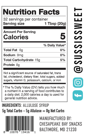 Süss Sugar Free Allulose Syrup, 16 Fl Oz