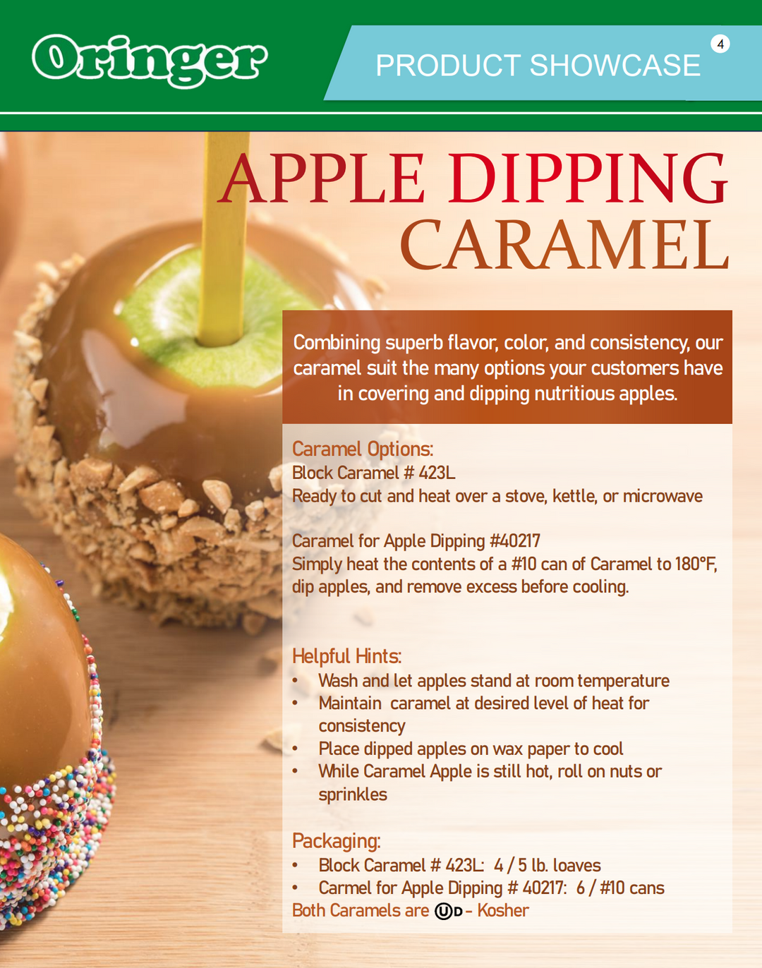 Oringer All Purpose Caramel Apple Dip, #40217, #10 Can