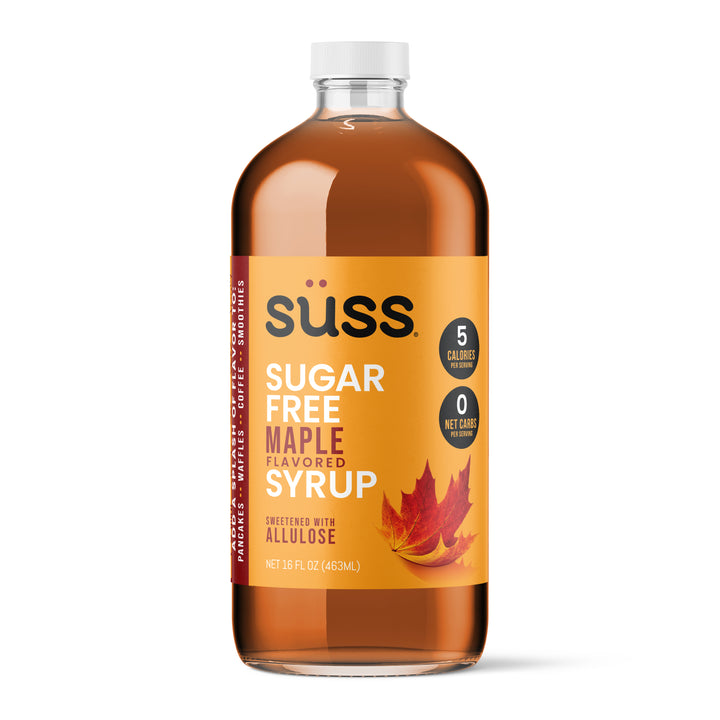 Süss Sugar Free Maple Flavored Syrup, 16 Fl Oz, Sweetened with Allulose