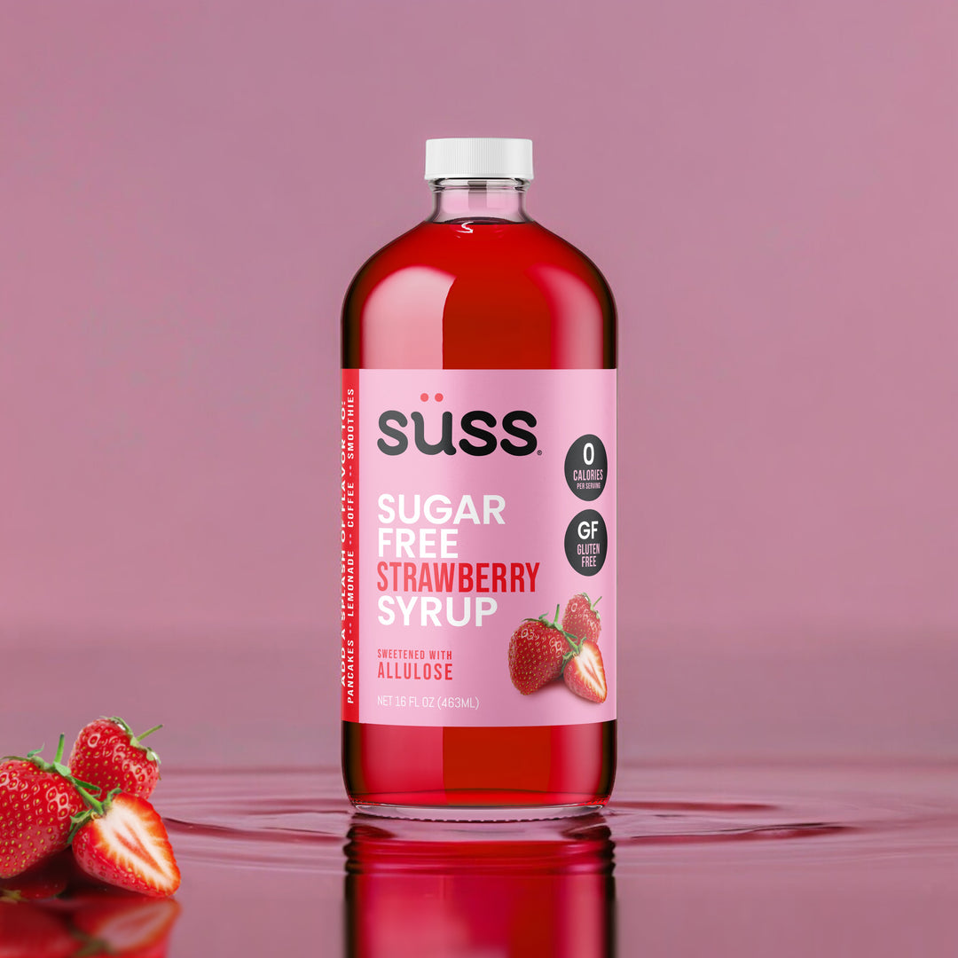 Süss Sugar Free Strawberry Syrup, 16 Fl Oz, Sweetened with Allulose