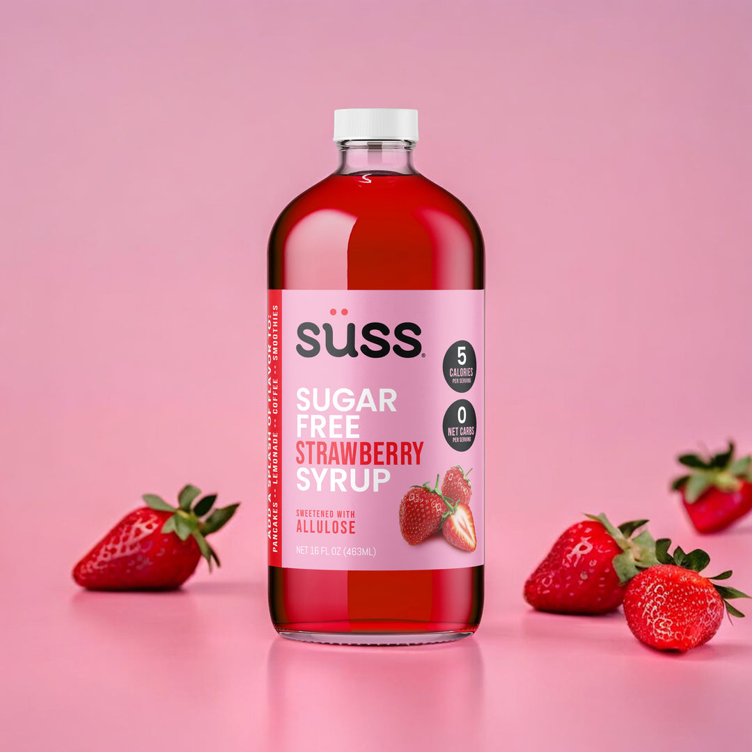 Süss Sugar Free Strawberry Syrup, 16 Fl Oz, Sweetened with Allulose