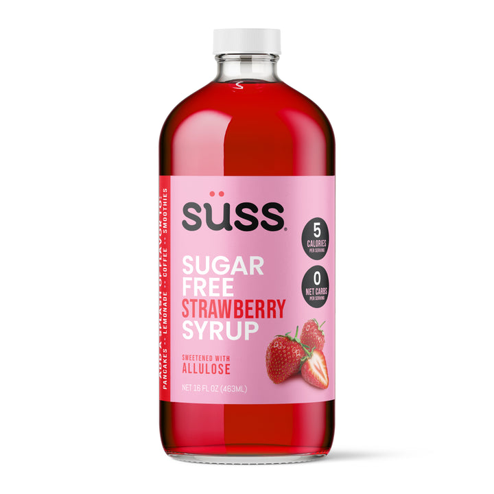 Süss Sugar Free Strawberry Syrup, 16 Fl Oz, Sweetened with Allulose