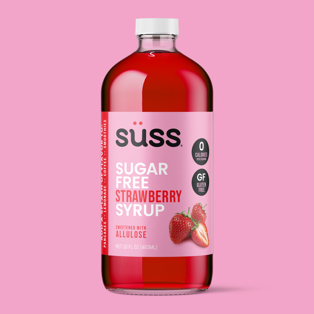 Süss Sugar Free Strawberry Syrup, 16 Fl Oz, Sweetened with Allulose