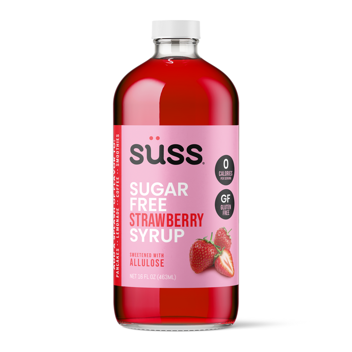 Süss Sugar Free Strawberry Syrup, 16 Fl Oz, Sweetened with Allulose